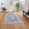 Think Rugs tabriz washable h1156 blue Blue Living Room Washable Rug.