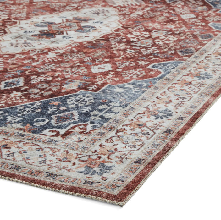 Think Rugs tabriz washable h1156 red Multicoloured, Red Living Room Washable Rug.