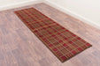 URCO tartan brown Brown, Red Living Room Geometric Rug.