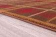 URCO tartan brown Brown, Red Living Room Geometric Rug.