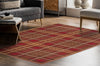 URCO tartan brown Brown, Red Living Room Geometric Rug.