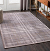 URCO tartan grey ochre Grey, Yellow Living Room Geometric Rug.