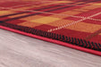 URCO tartan red Red Living Room Geometric Rug.