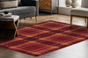 URCO tartan red Red Living Room Geometric Rug.