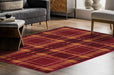 URCO tartan red Red Living Room Geometric Rug.