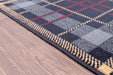 URCO tartan blue Blue Living Room Geometric Rug.