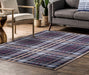 URCO tartan blue Blue Living Room Geometric Rug.