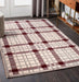URCO tartan red cream Red, Cream Living Room Geometric Rug.