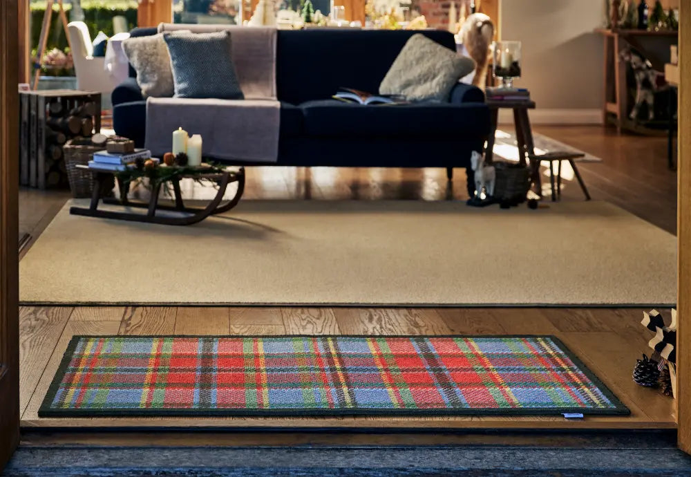 Patterned Hug Rug Tartan 1 Multicoloured Rug — RugsDirect Online