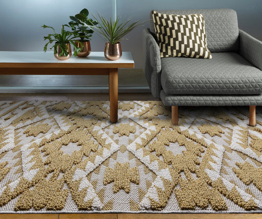 Asiatic taza ta02 ochre Yellow, Ivory Living Room  Rug.