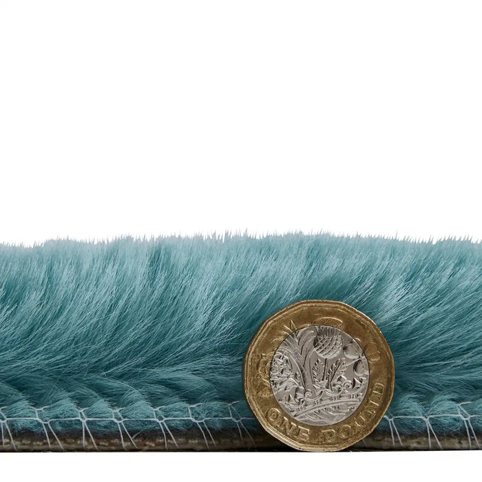 Think Rugs teddy blue Blue Living Room  Rug.