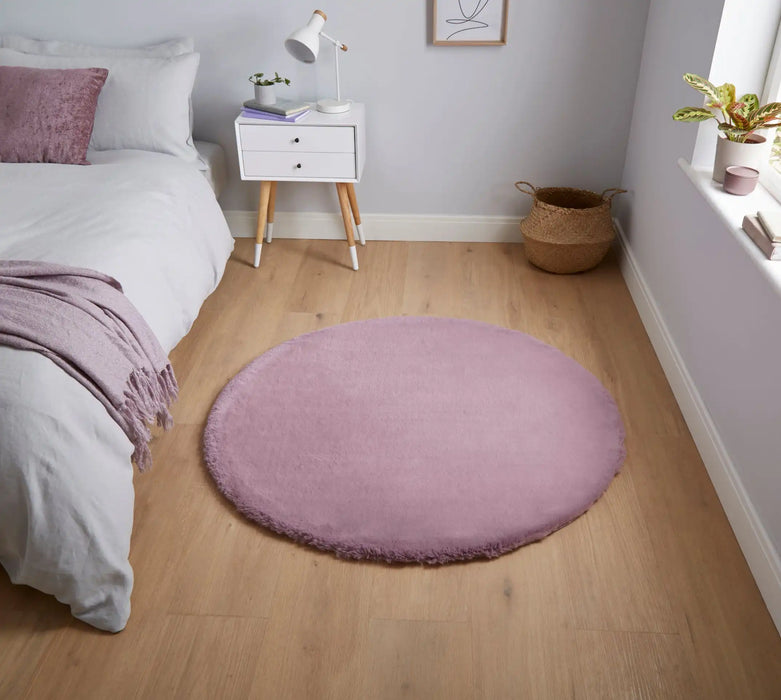 Think Rugs teddy lavender Purple Living Room  Rug.