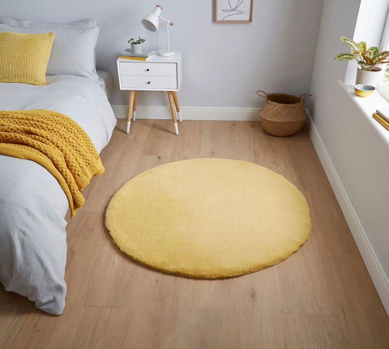 Think Rugs teddy yellow Yellow Living Room  Rug.