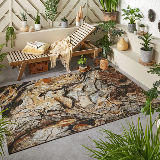 Oriental Weavers terra nova bark Brown, Beige, Multicoloured Living Room Flat Weave Rug.