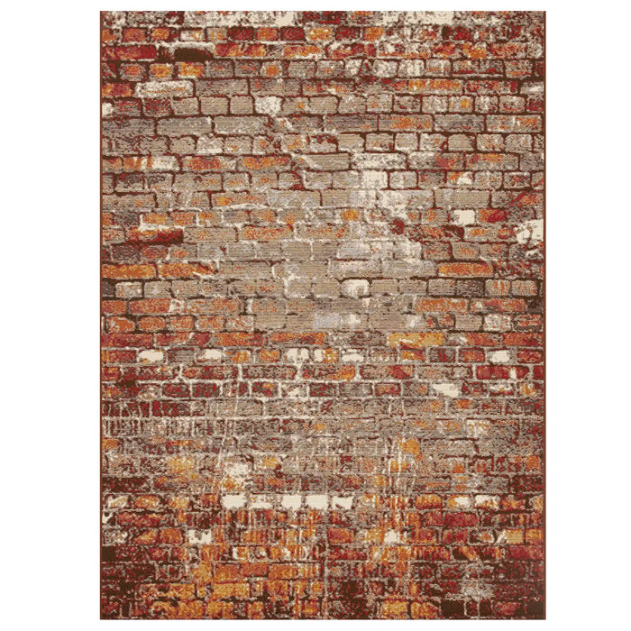 Oriental Weavers terra nova brick Multicoloured, Red Living Room Flat Weave Rug.