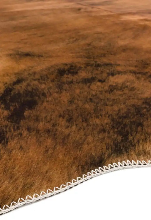 Asiatic texas faux chestnut Brown Living Room Flat Weave Rug.