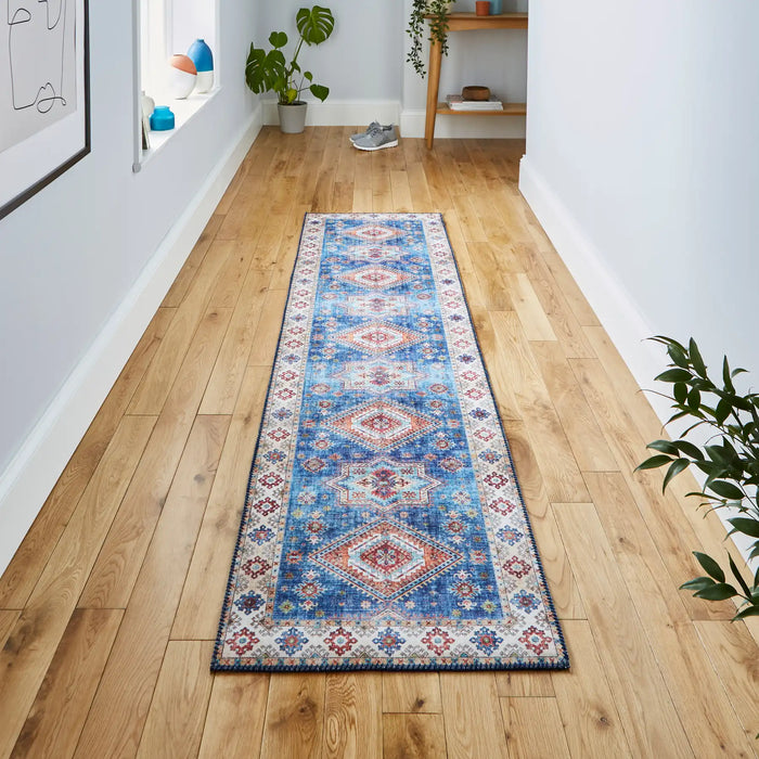 Think Rugs topaz think topaz g4705 dark blue Blue Living Room Flat Weave Rug.