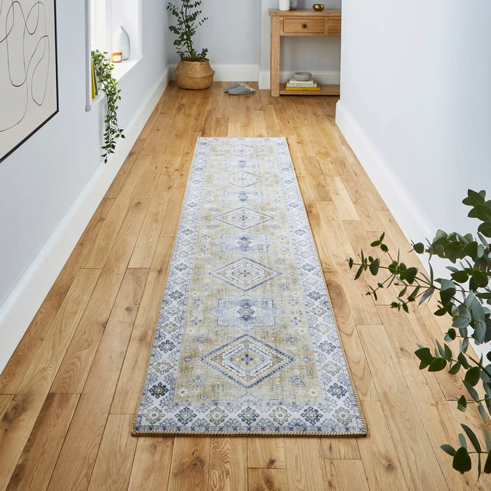 Think Rugs topaz think topaz g4705 gold Multicoloured Living Room Flat Weave Rug.