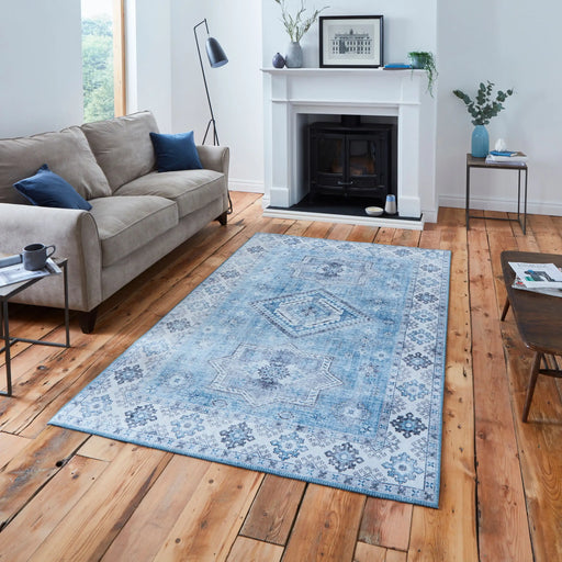 Think Rugs topaz think topaz g4705 light blue Blue Living Room Flat Weave Rug.