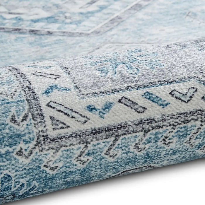 Think Rugs topaz think topaz g4705 light blue Blue Living Room Flat Weave Rug.