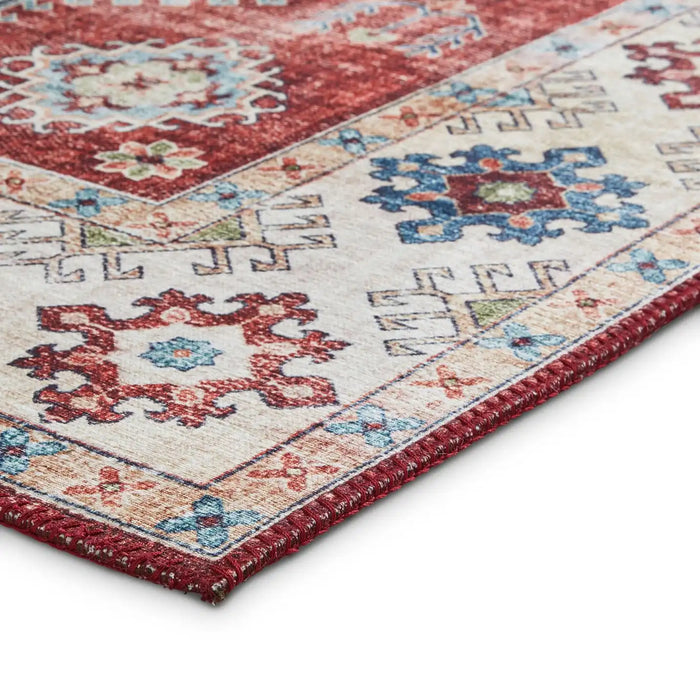Think Rugs topaz think topaz g4705 red Multicoloured, Red Living Room Flat Weave Rug.