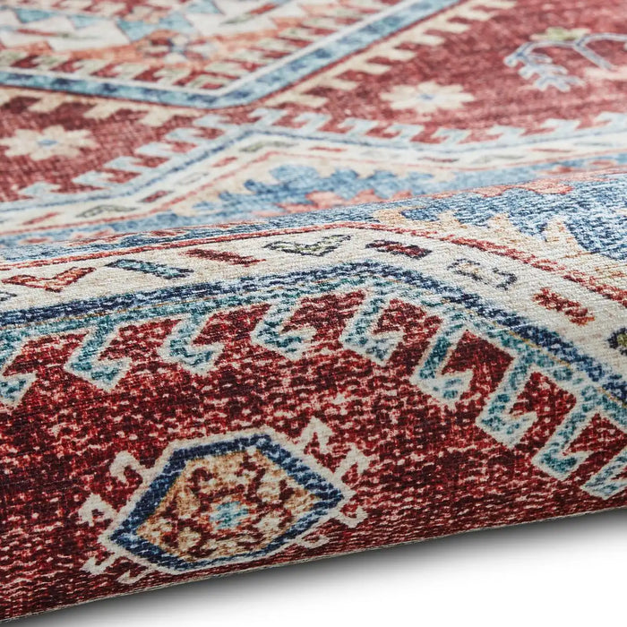 Think Rugs topaz think topaz g4705 red Multicoloured, Red Living Room Flat Weave Rug.