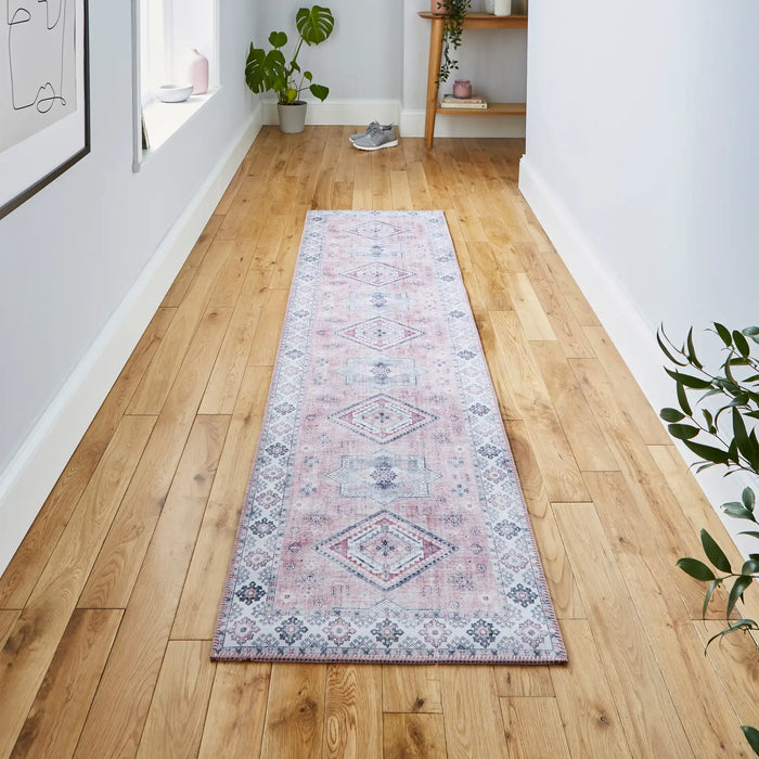 Think Rugs topaz think topaz g4705 rose Multicoloured, Pink Living Room Flat Weave Rug.