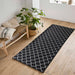 Serdim Rugs gel back trellis black Black Living Room Geometric Rug.