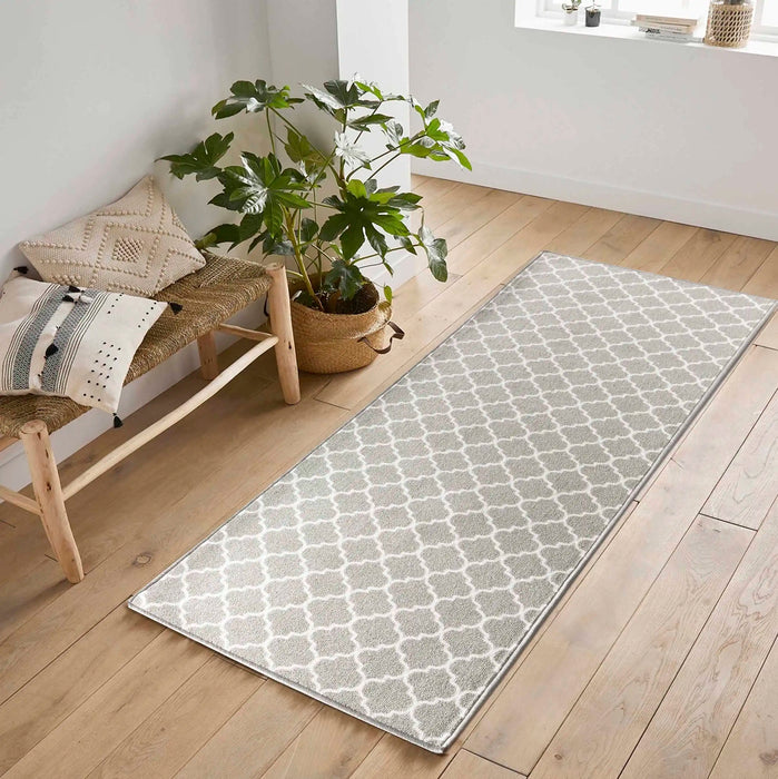 Serdim Rugs gel back trellis grey Grey Living Room Geometric Rug.