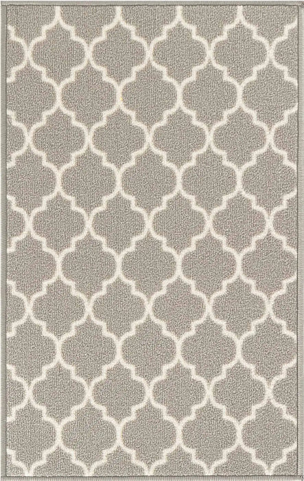 Serdim Rugs gel back trellis grey Grey Living Room Geometric Rug.