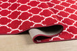 Serdim Rugs gel back trellis red Red Living Room Geometric Rug.