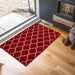 Serdim Rugs gel back trellis red Red Living Room Geometric Rug.