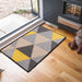 Serdim Rugs gel back triangle dark gold Grey, Yellow, Multicoloured Living Room Geometric Rug.