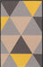 Serdim Rugs gel back triangle dark gold Grey, Yellow, Multicoloured Living Room Geometric Rug.
