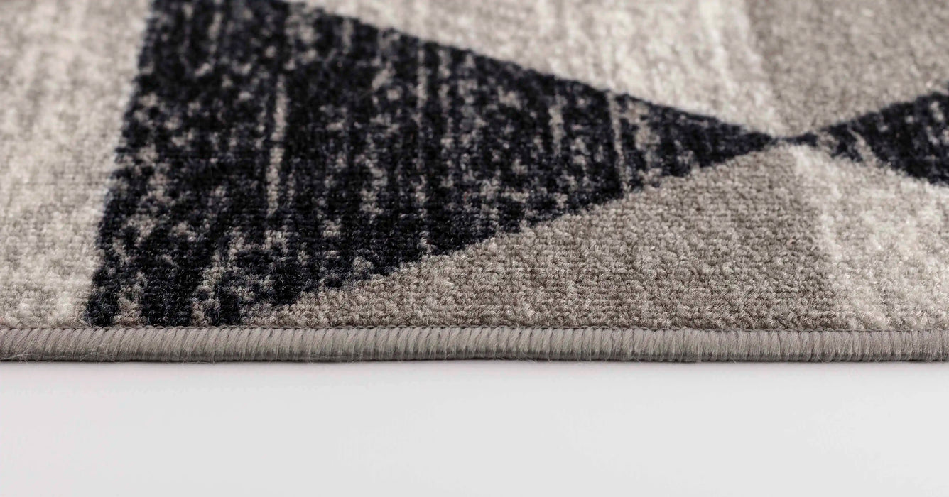 Serdim Rugs gel back triangle grey Grey Living Room Geometric Rug.
