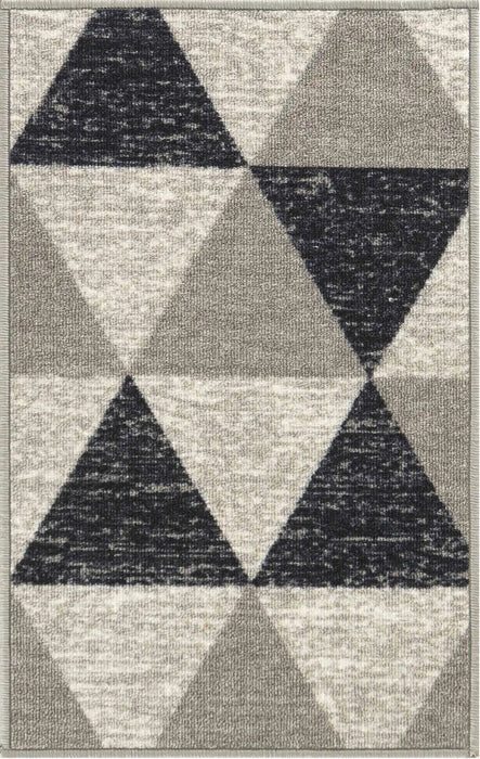 Serdim Rugs gel back triangle grey Grey Living Room Geometric Rug.