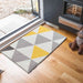 Serdim Rugs gel back triangle light gold Grey, Yellow Living Room Geometric Rug.
