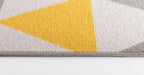 Serdim Rugs gel back triangle light gold Grey, Yellow Living Room Geometric Rug.