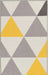 Serdim Rugs gel back triangle light gold Grey, Yellow Living Room Geometric Rug.