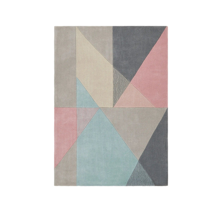 Origins design matters pink grey blue Blue, Grey, Pink Living Room Geometric Rug.