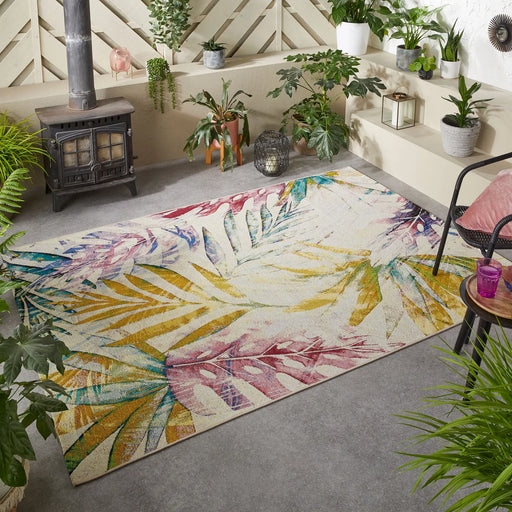 Oriental Weavers tropicana ow 51 x Ivory, Multicoloured Living Room Floral Rug.