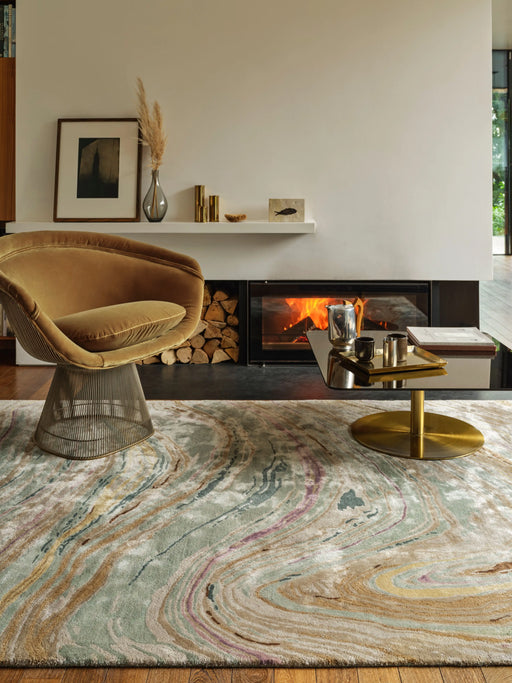 Asiatic katherine carnaby tuscany abalone marble Multicoloured Living Room Wool Rug.