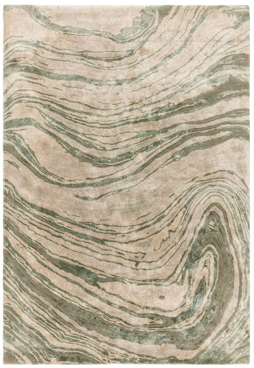 Asiatic katherine carnaby tuscany tourmaline marble Green, Beige Living Room Wool Rug.
