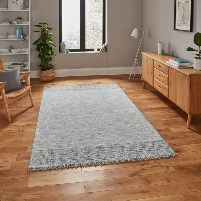 Think Rugs tweed think 9743 beige blue Blue, Beige Outdoor  Flat Weave Rug.