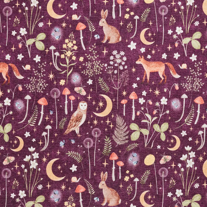 Twilight Animals Plum - Washable