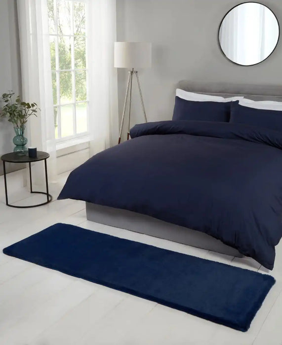 HMC luxe faux fur navy Blue, Navy Living Room  Rug.