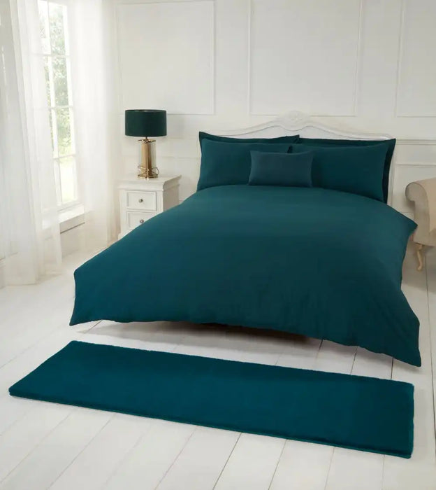 HMC luxe faux fur teal Teal Living Room  Rug.