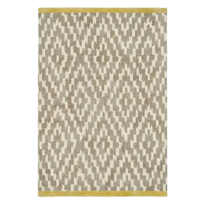 Scion scion screen printed uteki slate 023604 Grey, Ivory, Multicoloured Living Room Geometric Rug.
