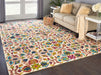 Nourison vibrant vib08 ivory Multicoloured Living Room Geometric Rug.