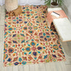 Nourison vibrant vib08 ivory Multicoloured Living Room Geometric Rug.